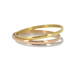 Femme Luzaka Bracelets<3 Joncs acier doré or, argenté et doré rose. Diam 6,5cm (M)