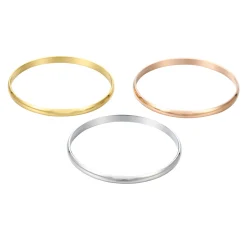 Femme Luzaka Bracelets<3 Joncs acier doré or, argenté et doré rose. Diam 6,5cm (M)