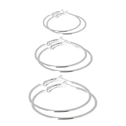Femme Luzaka Boucles<3 paires de Créoles acier