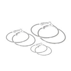 Femme Luzaka Boucles<3 paires de Créoles acier