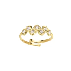 Femme Luzaka Bagues<Bague 7 zircons blanc acier doré or