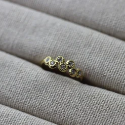 Femme Luzaka Bagues<Bague 7 zircons blanc acier doré or