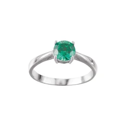 Luzaka Bagues|Bagues<Bague acier Luz zircon vert