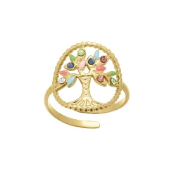 Femme Luzaka Bagues<Bague Arbre de vie acier doré or