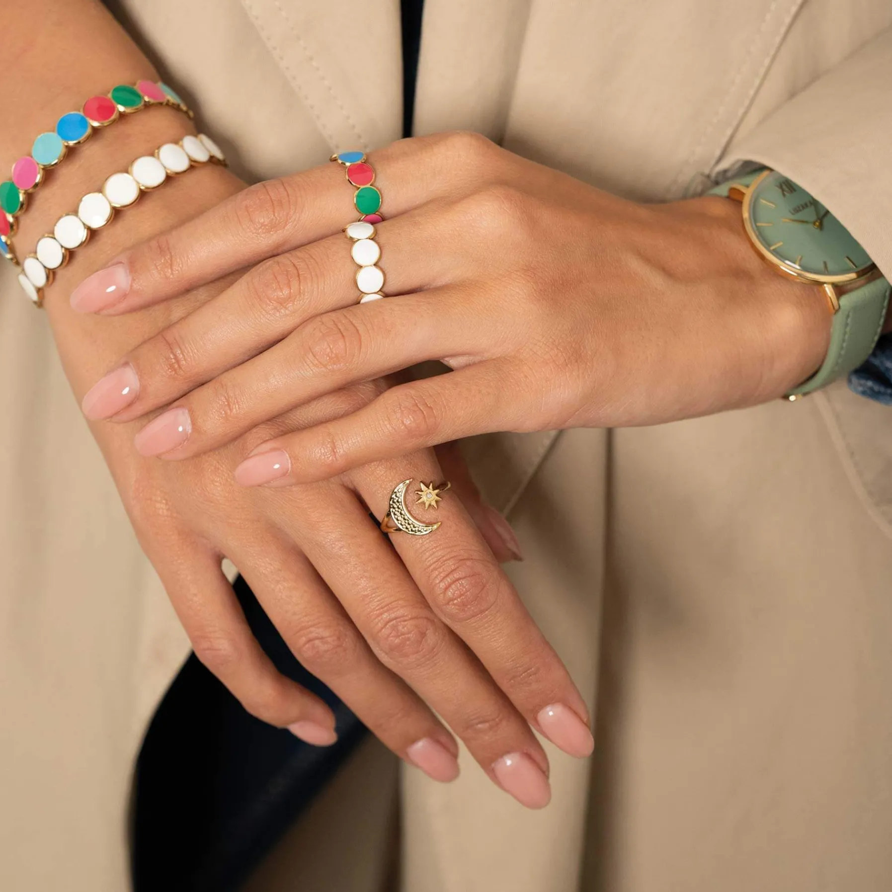 Femme Luzaka Bagues<Bague Baia multicolore acier doré or