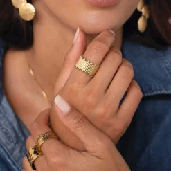 Femme Luzaka Bagues<Bague Cassiopé acier doré or