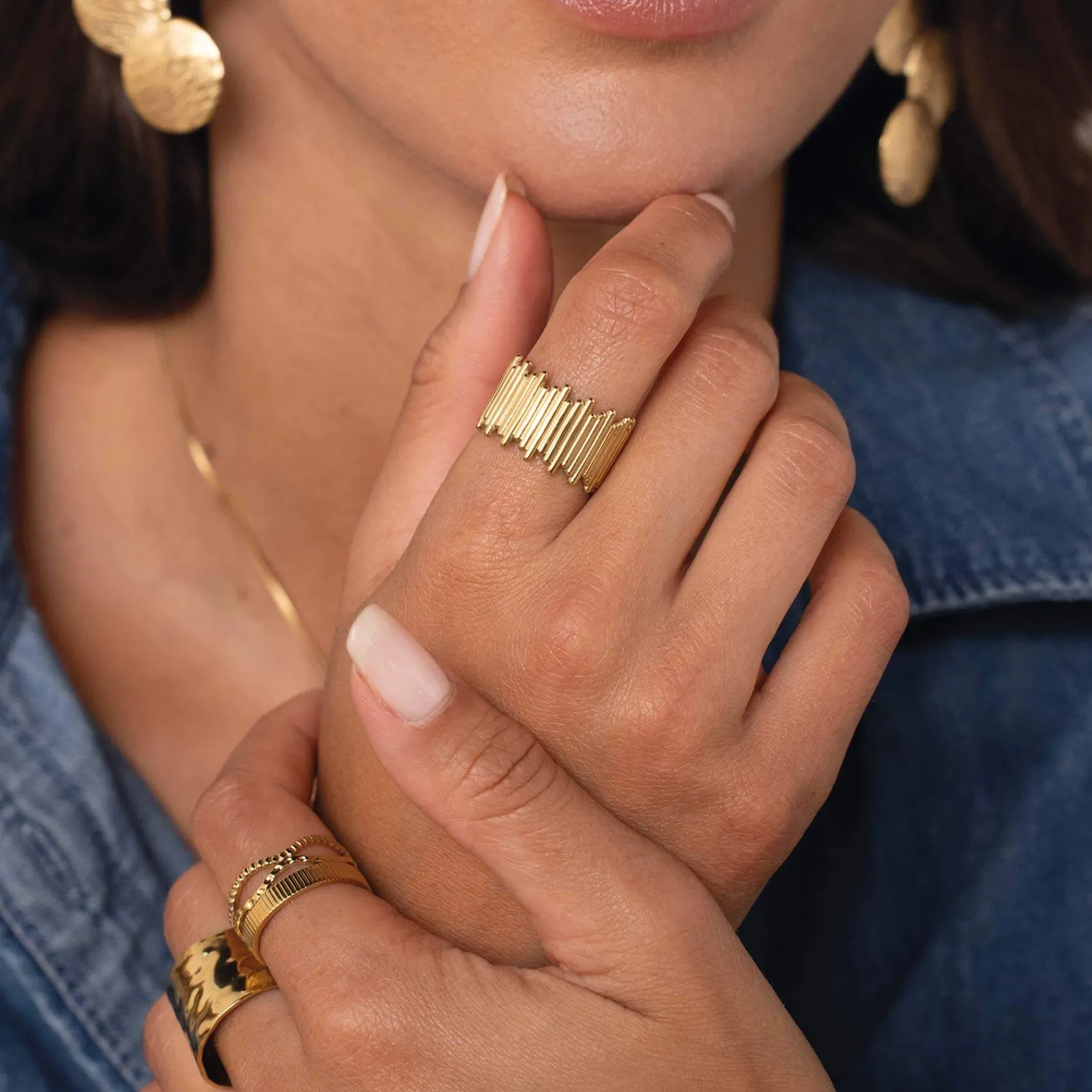 Femme Luzaka Bagues<Bague Cassiopé acier doré or