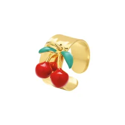 Femme Luzaka Bagues<Bague Cherry acier doré or