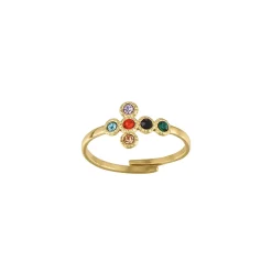 Femme Luzaka Bagues<Bague Croix zircons colorés