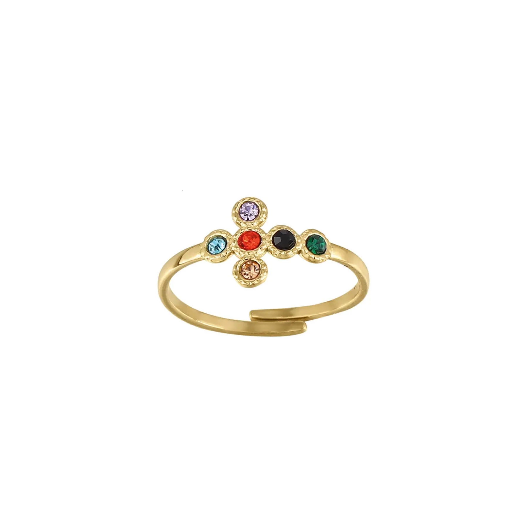 Femme Luzaka Bagues<Bague Croix zircons colorés