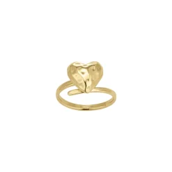 Femme Luzaka Bagues<Bague cœur Valentine acier doré or