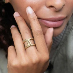 Femme Luzaka Bagues<Bague Dénitsa acier doré or