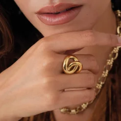 Femme Luzaka Bagues<Bague Dolores acier doré or