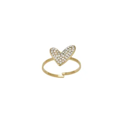 Femme Luzaka Bagues<Bague Emmy acier doré or strass