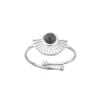 Femme Luzaka Bagues<Bague Eventail acier Obsidienne