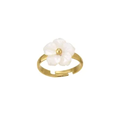 Femme Luzaka Bagues<Bague Fleur nacre acier doré or