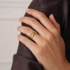 Femme Luzaka Bagues<Bague Hearty acier doré or