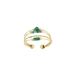 Femme Luzaka Bagues<Bague Isa Pierres Malachite acier doré or