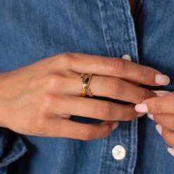 Femme Luzaka Bagues<Bague Kairi acier doré or