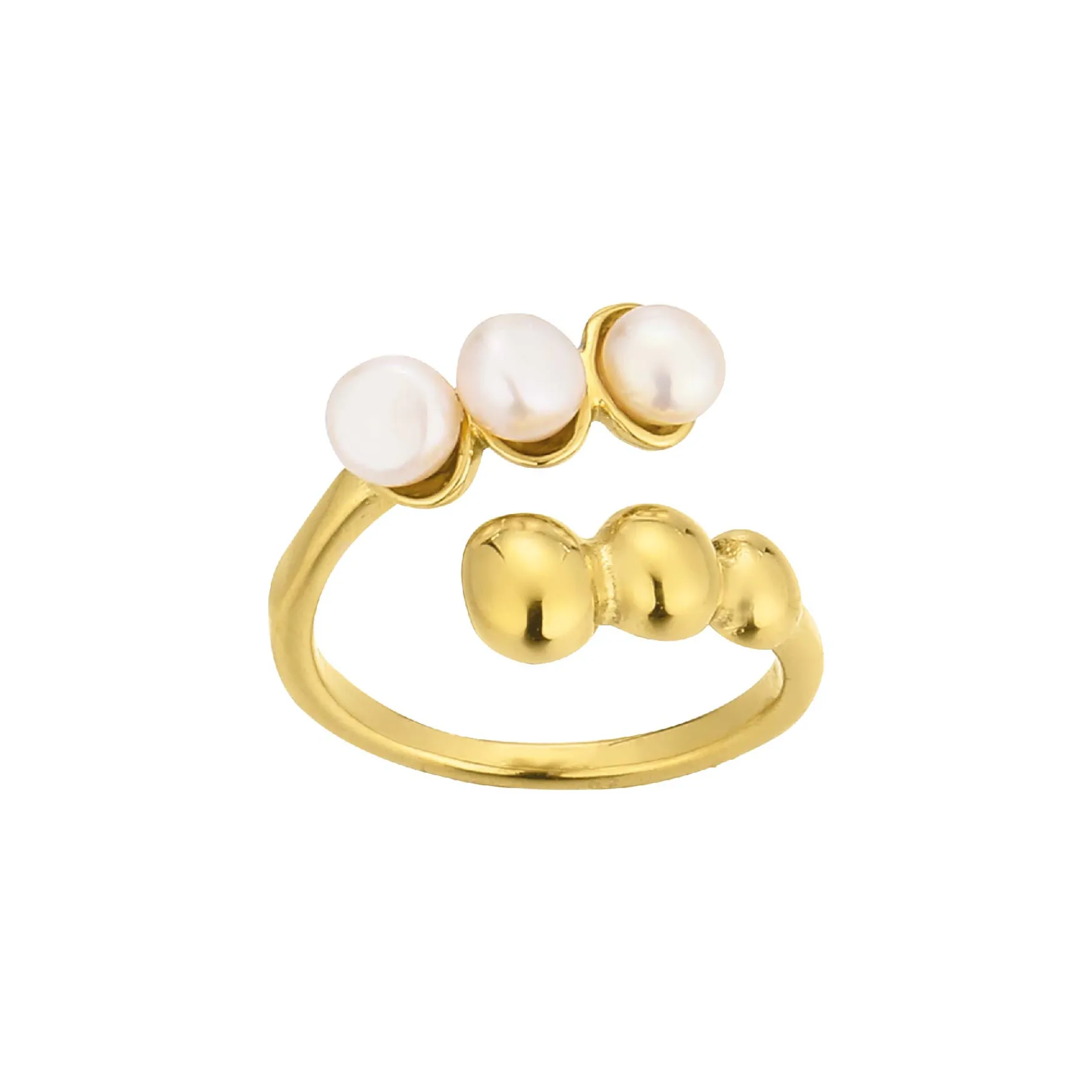 Femme Luzaka Bagues<Bague Kali acier doré or et nacre