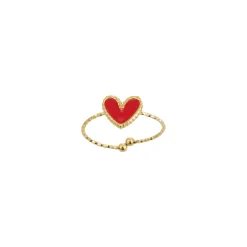 Femme Luzaka Bagues<Bague Lolly rouge acier doré or