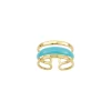 Femme Luzaka Bagues<Bague Lona bleue acier doré or