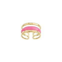 Femme Luzaka Bagues<Bague Lona fuchsia acier doré or