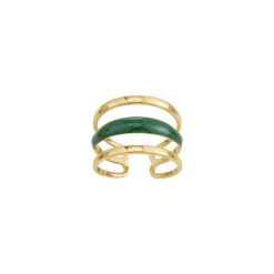 Femme Luzaka Bagues<Bague Lona verte acier doré or