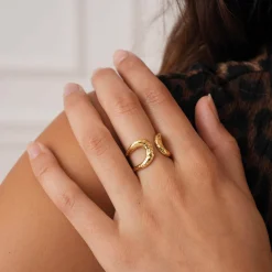 Femme Luzaka Bagues<Bague Lottie acier doré