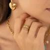 Femme Luzaka Bagues<Bague Lucie acier doré or