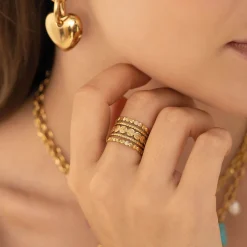 Femme Luzaka Bagues<Bague Lucie acier doré or