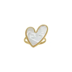 Femme Luzaka Bagues<Bague Luzalove acier doré or et nacre