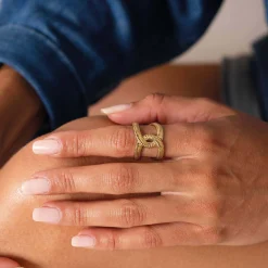 Femme Luzaka Bagues<Bague Maille plate acier doré or