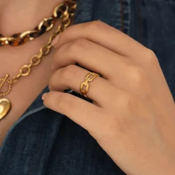 Femme Luzaka Bagues<Bague Marie acier doré or