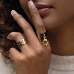 Femme Luzaka Bagues<Bague Menotte Ursula acier doré or