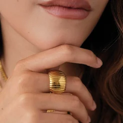 Femme Luzaka Bagues<Bague Micheline acier doré or