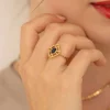Femme Luzaka Bagues<Bague Nadia acier doré or et Lapis Lazuli