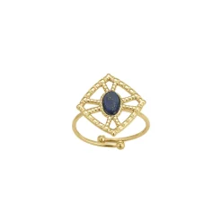 Femme Luzaka Bagues<Bague Nadia acier doré or et Lapis Lazuli