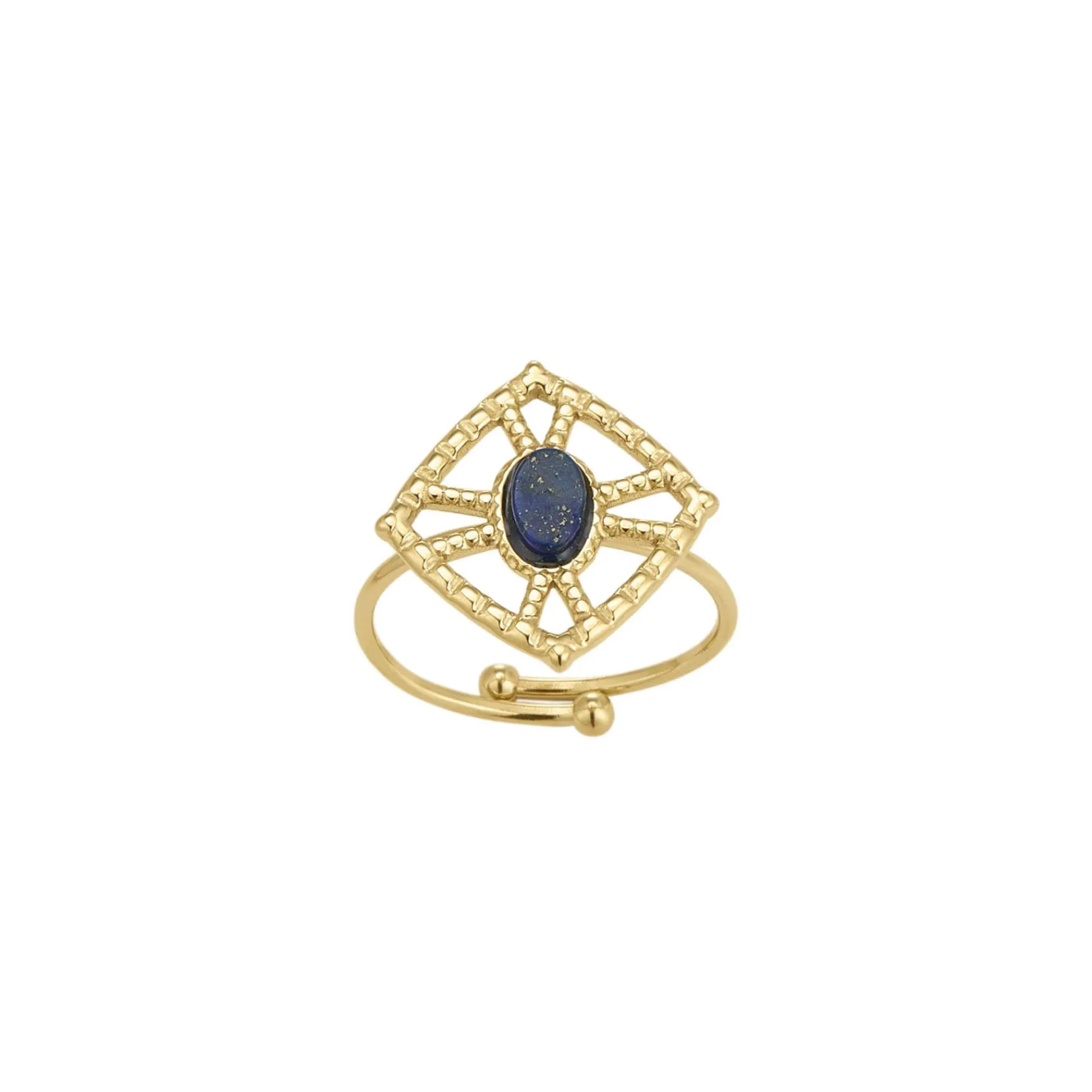 Femme Luzaka Bagues<Bague Nadia acier doré or et Lapis Lazuli