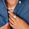 Femme Luzaka Bagues<Bague Naomi blanche acier doré or