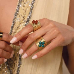 Femme Luzaka Bagues<Bague Naomi marron acier doré or