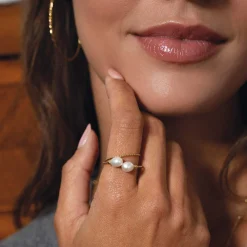 Femme Luzaka Bagues<Bague Olivia acier doré or et nacre