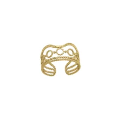 Femme Luzaka Bagues<Bague Pam acier doré or