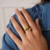 Femme Luzaka Bagues<Bague Pia acier doré or