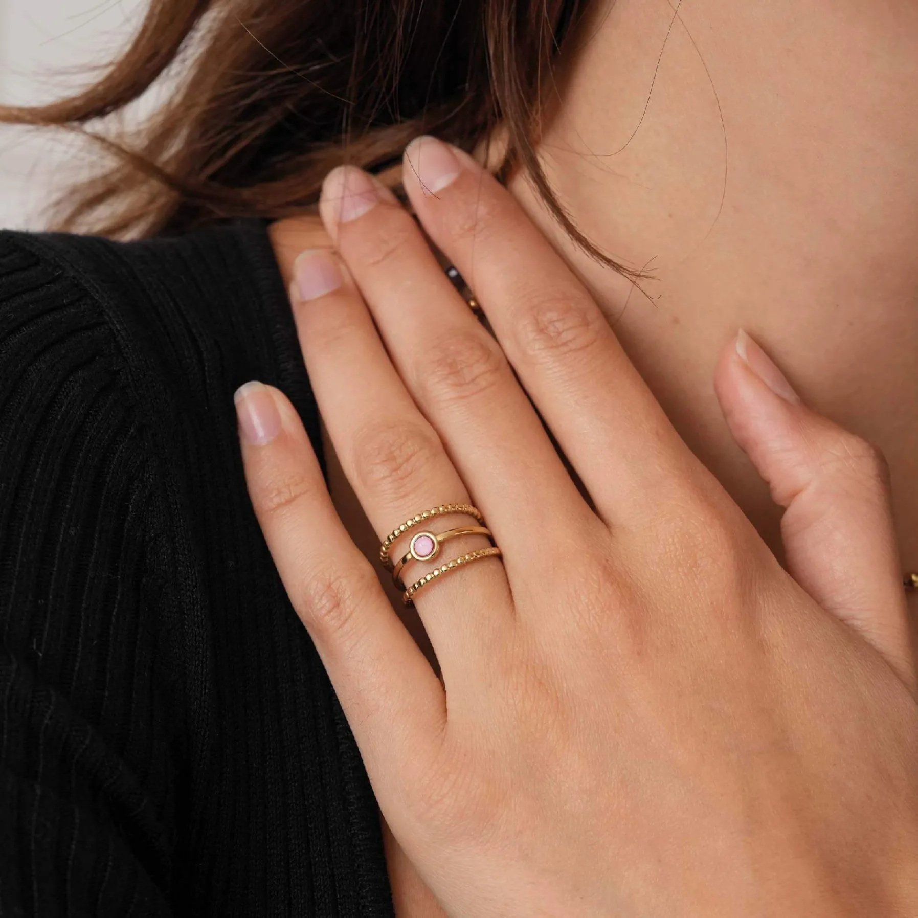 Femme Luzaka Bagues<Bague Pépite Quartz rose