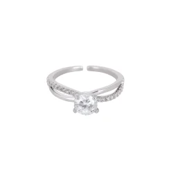 Femme Luzaka Bagues<Bague Princesse argentée strass