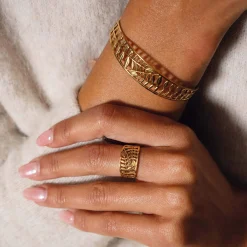 Femme Luzaka Bagues<Bague Rameau acier doré or