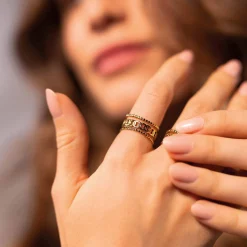 Femme Luzaka Bagues<Bague Rénata acier doré or