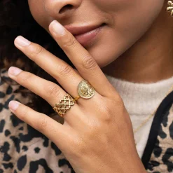 Femme Luzaka Bagues<Bague République Française acier doré or