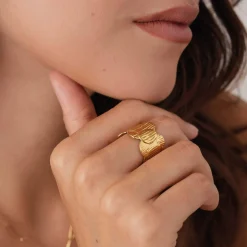 Femme Luzaka Bagues<Bague Ruby acier doré or